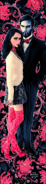 Free vampire bookmark featuring vampires wearing suits